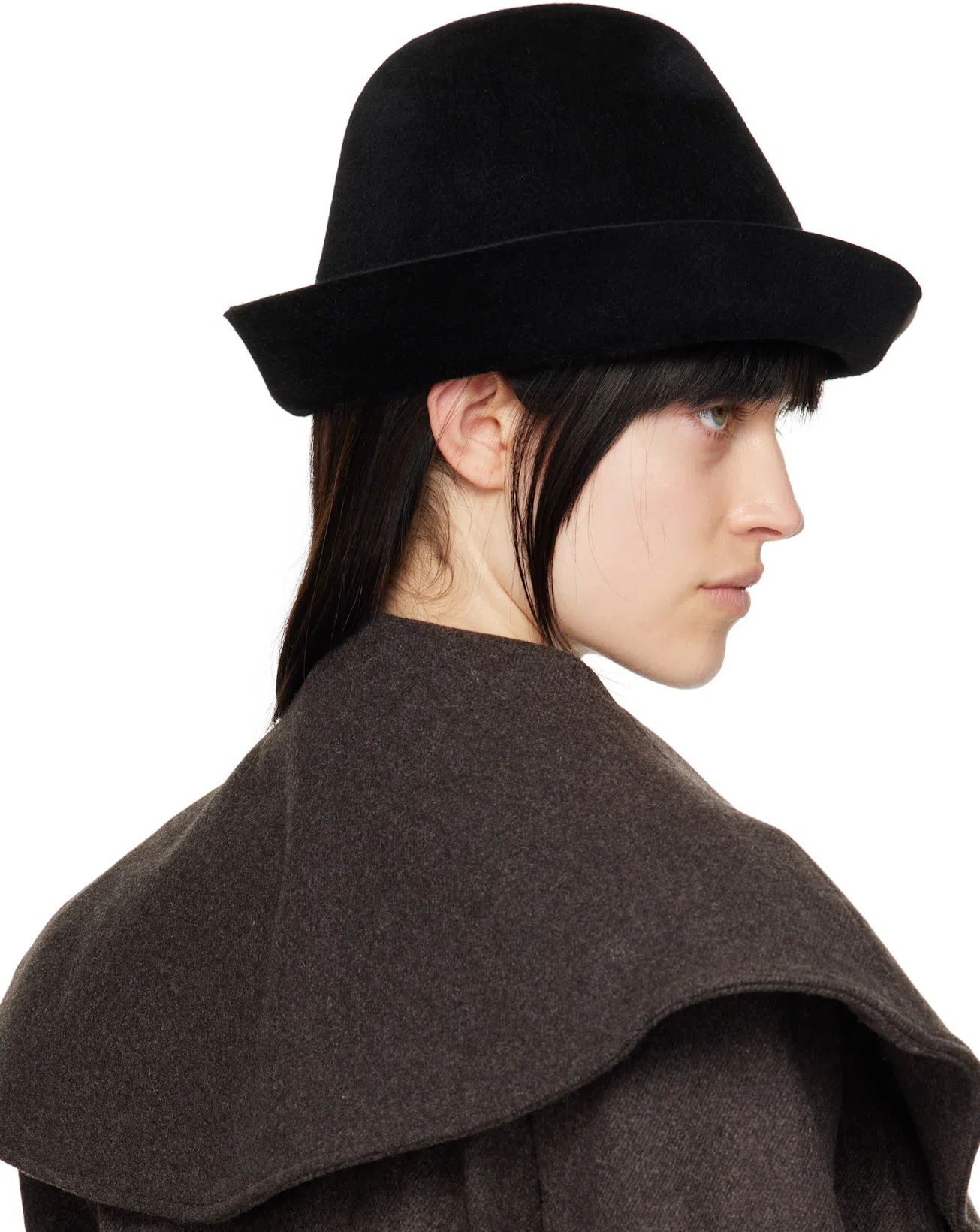 AARON ESH Brown Shoulder Lapel Jacket In Brown Wool Melange