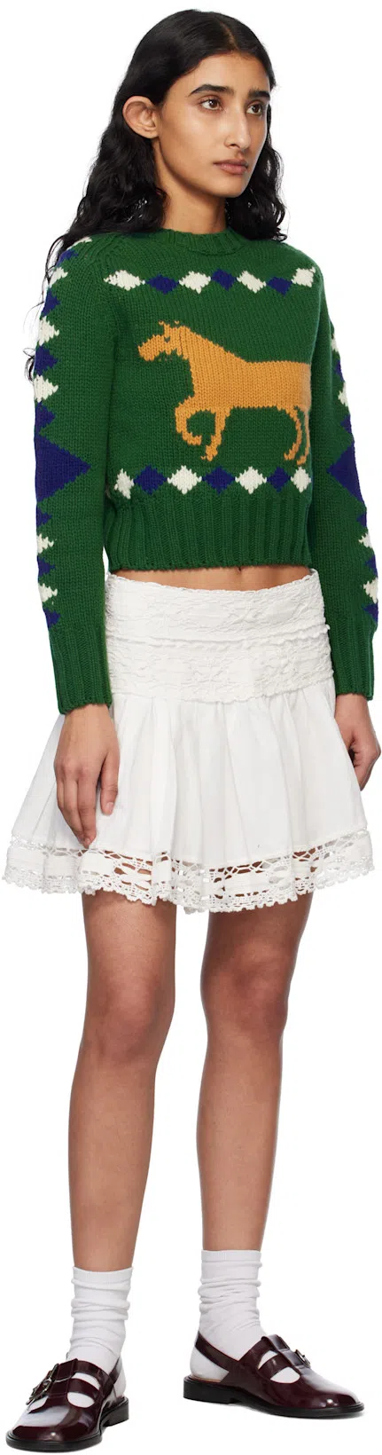 ISABEL MARANT ÉTOILE 'violana'white Miniskirt With Pleated Details And Scallop Hem