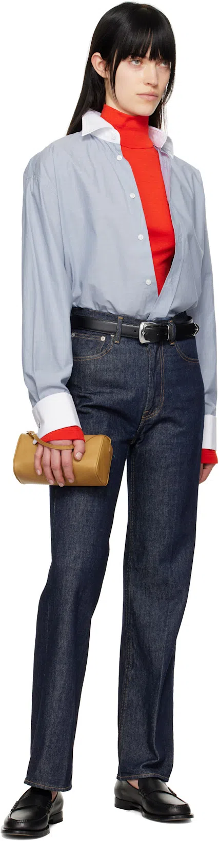 FILIPPA K Cotton Tuxedo Shirt In Blue