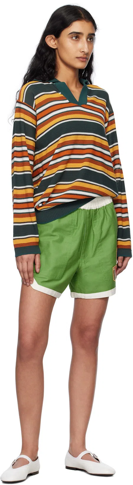 THE ROW Boheme Leather Mary Jane Ballerina Flats In Multi