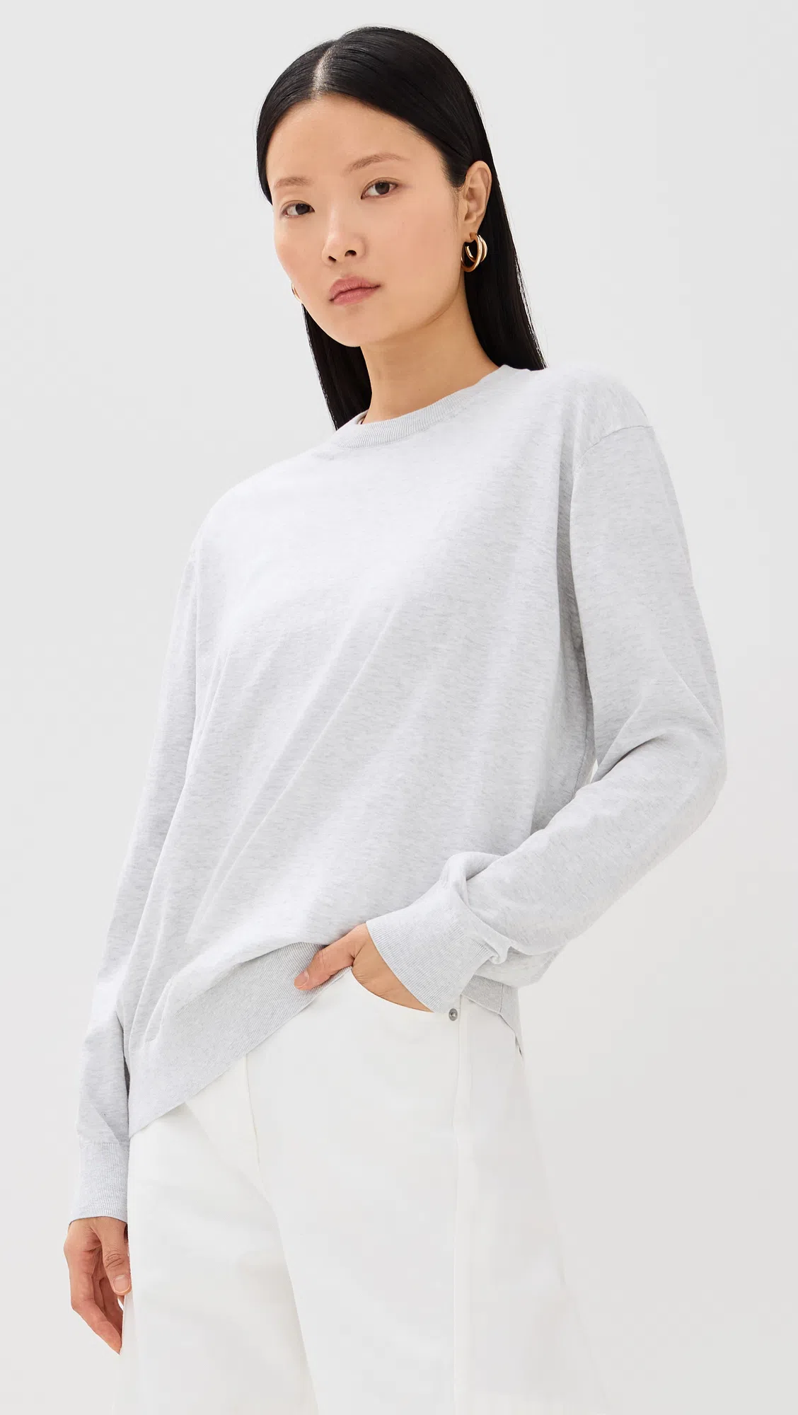TIBI Program Mock Neck T-shirt White