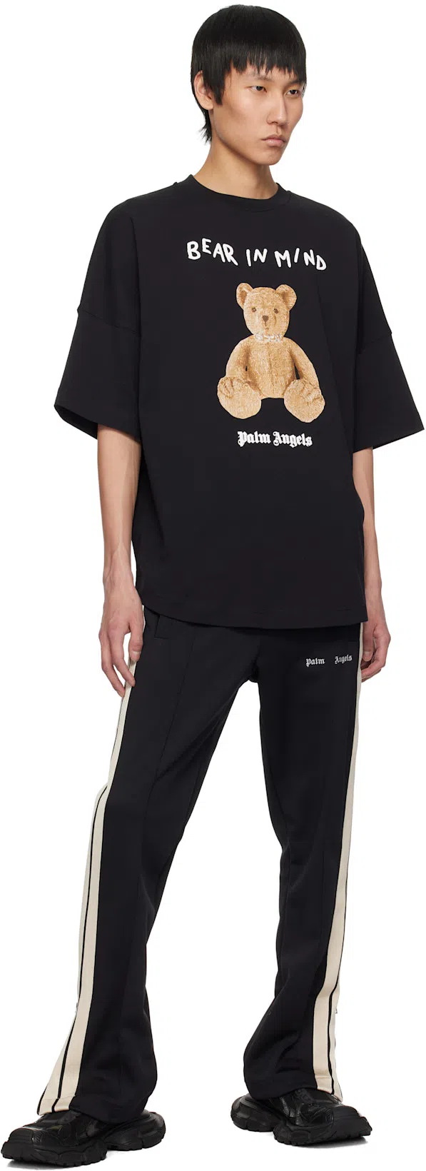 PALM ANGELS Men Bear In Mind Over T-shirt In Black