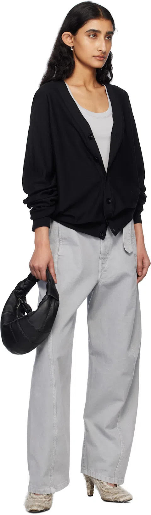 LEMAIRE Gray Rib Tank Top In Bk942 Blue Grey