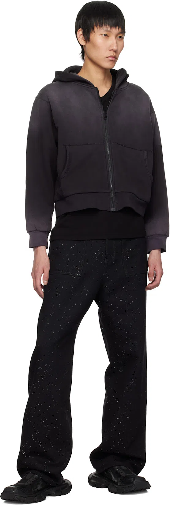 TOM FORD Black Stretch Cotton V-neck T-shirt