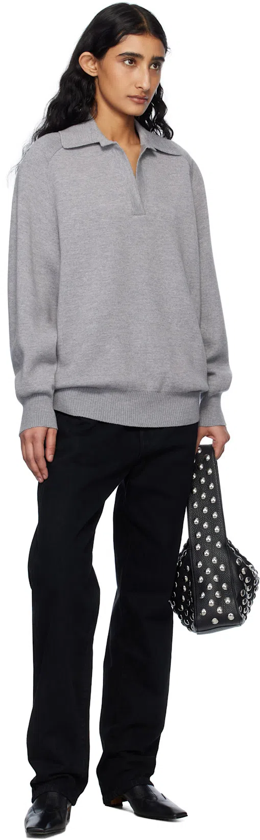 KHAITE Bacall Low Rise Straight Jeans In Black