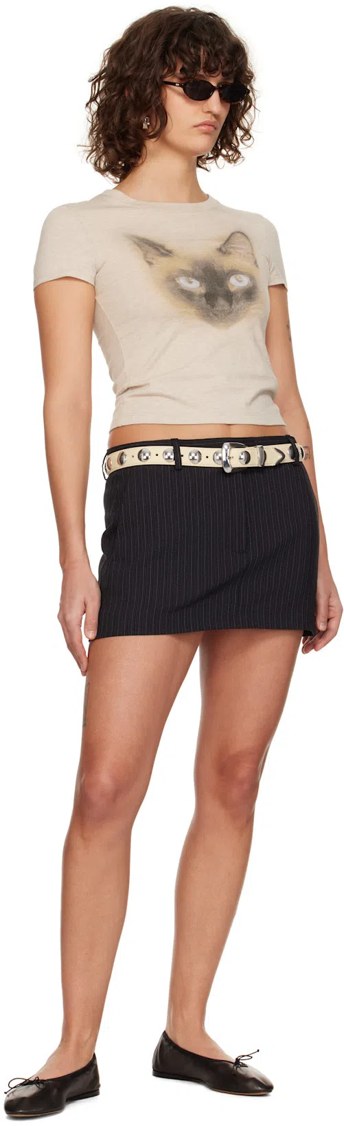 ACNE STUDIOS Black Pinstripe Miniskirt In 900 Black
