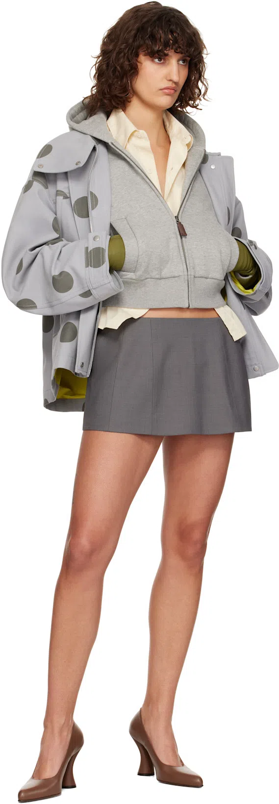 FAX COPY EXPRESS Gray Tight Fleece-lined Hoodie In Grey