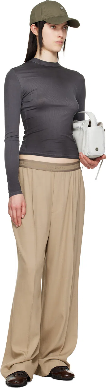 ACNE STUDIOS Balmain Balmain Grey High-neck Wool Sweater With Gold Buttons In Gray