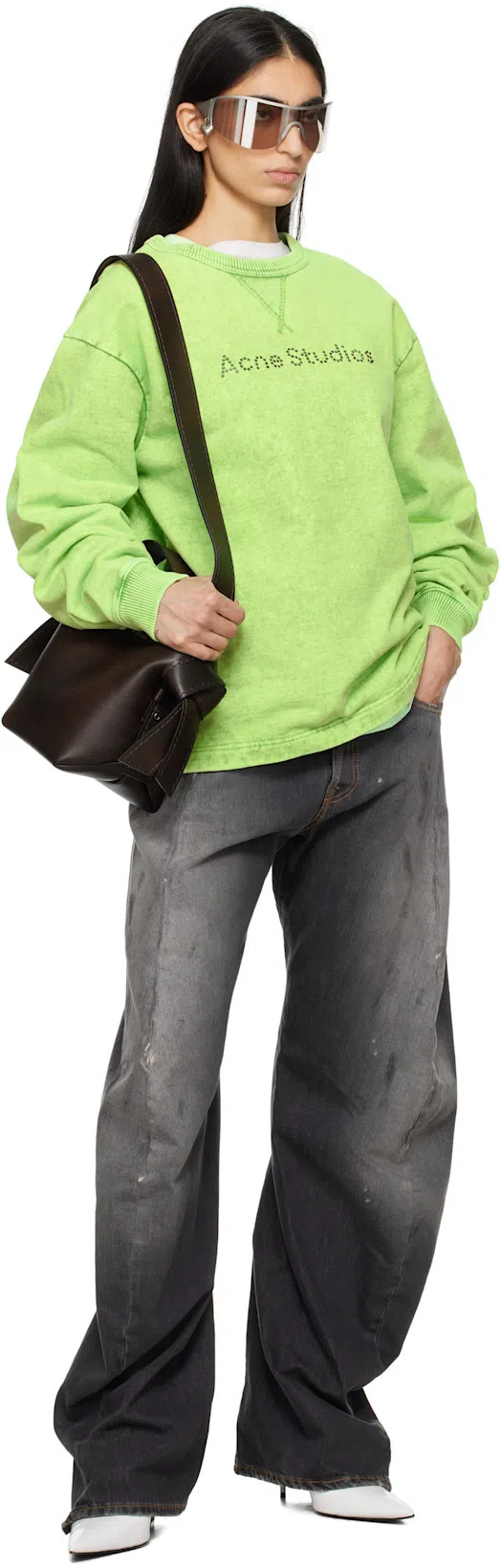 ACNE STUDIOS White Relaxed Fit Logo T-shirt In Dc6 Dusty White