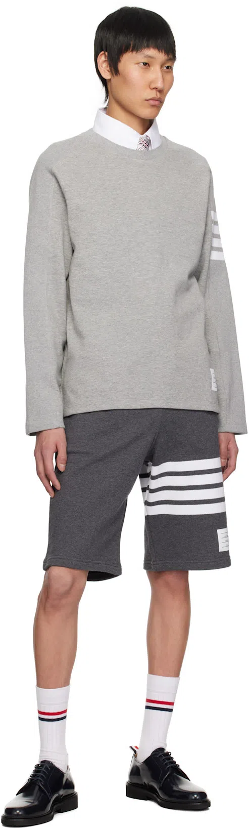 THOM BROWNE 4-bar Stripe Track Shorts In Gray