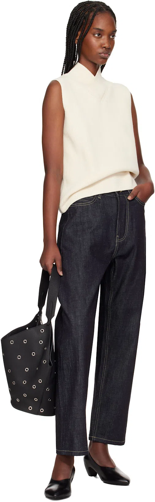 KHAITE Black Small Lotus Tote In 200 Black