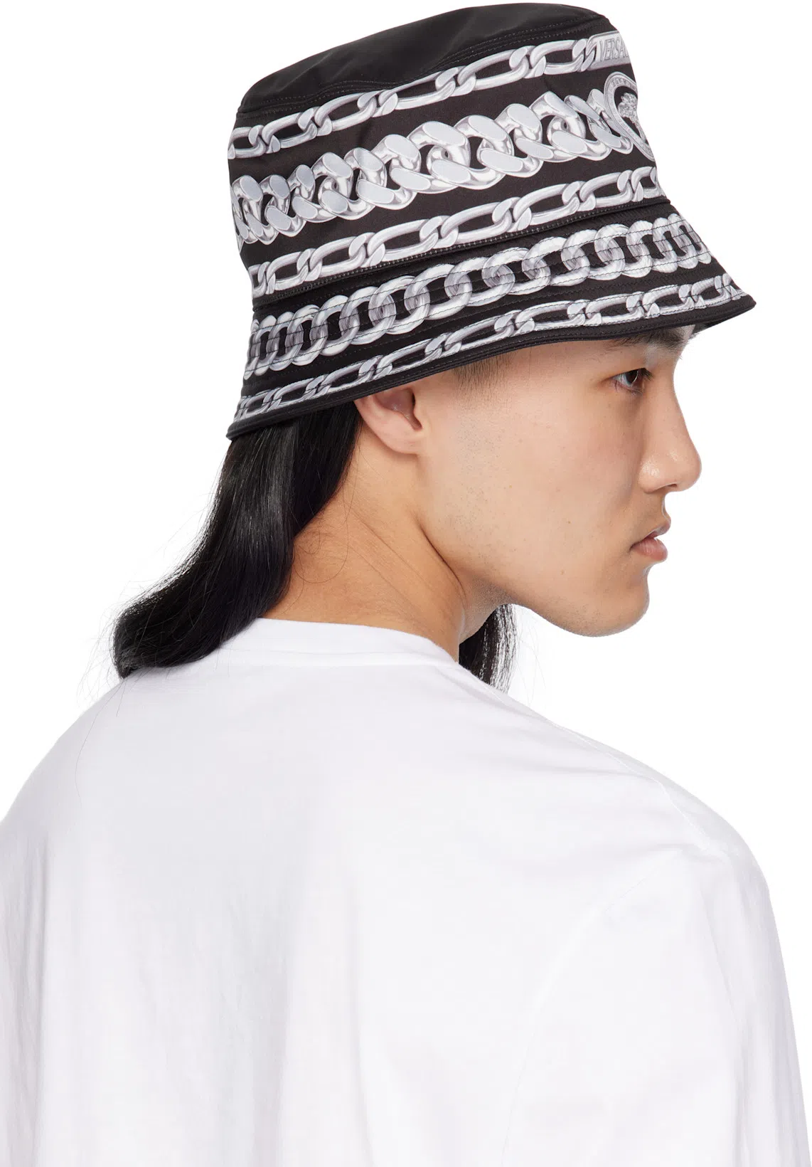 VERSACE Men's Medusa Chains Bucket Hat In Black
