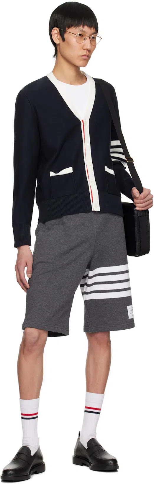 THOM BROWNE Grained Leather Penny Loafers In Black