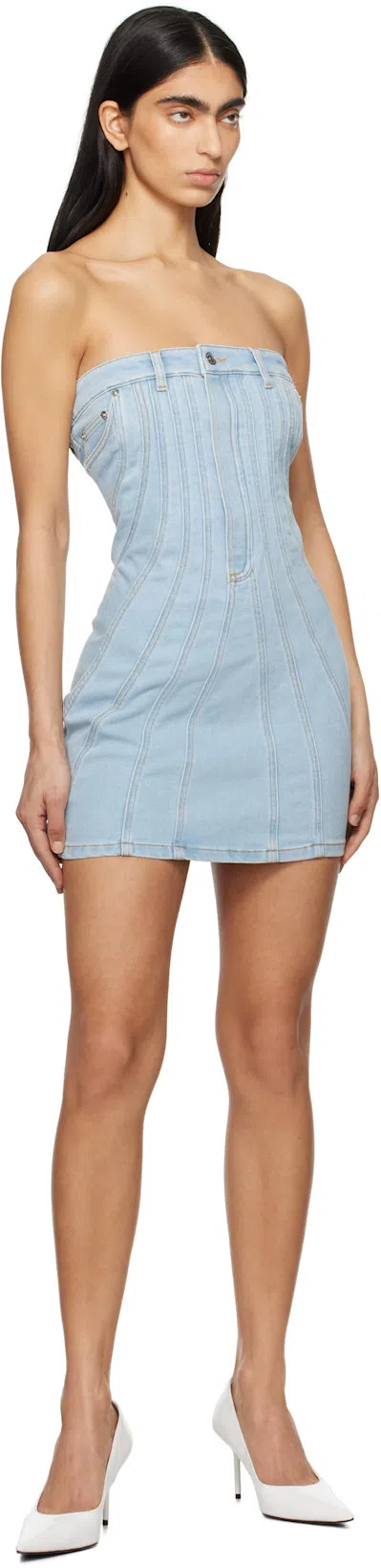 MUGLER Mini Dress In Blue