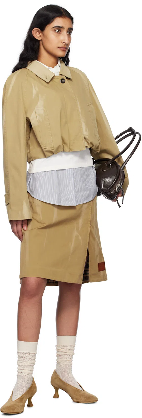 ACNE STUDIOS Beige Twill Jacket In Drv Faded Ochre