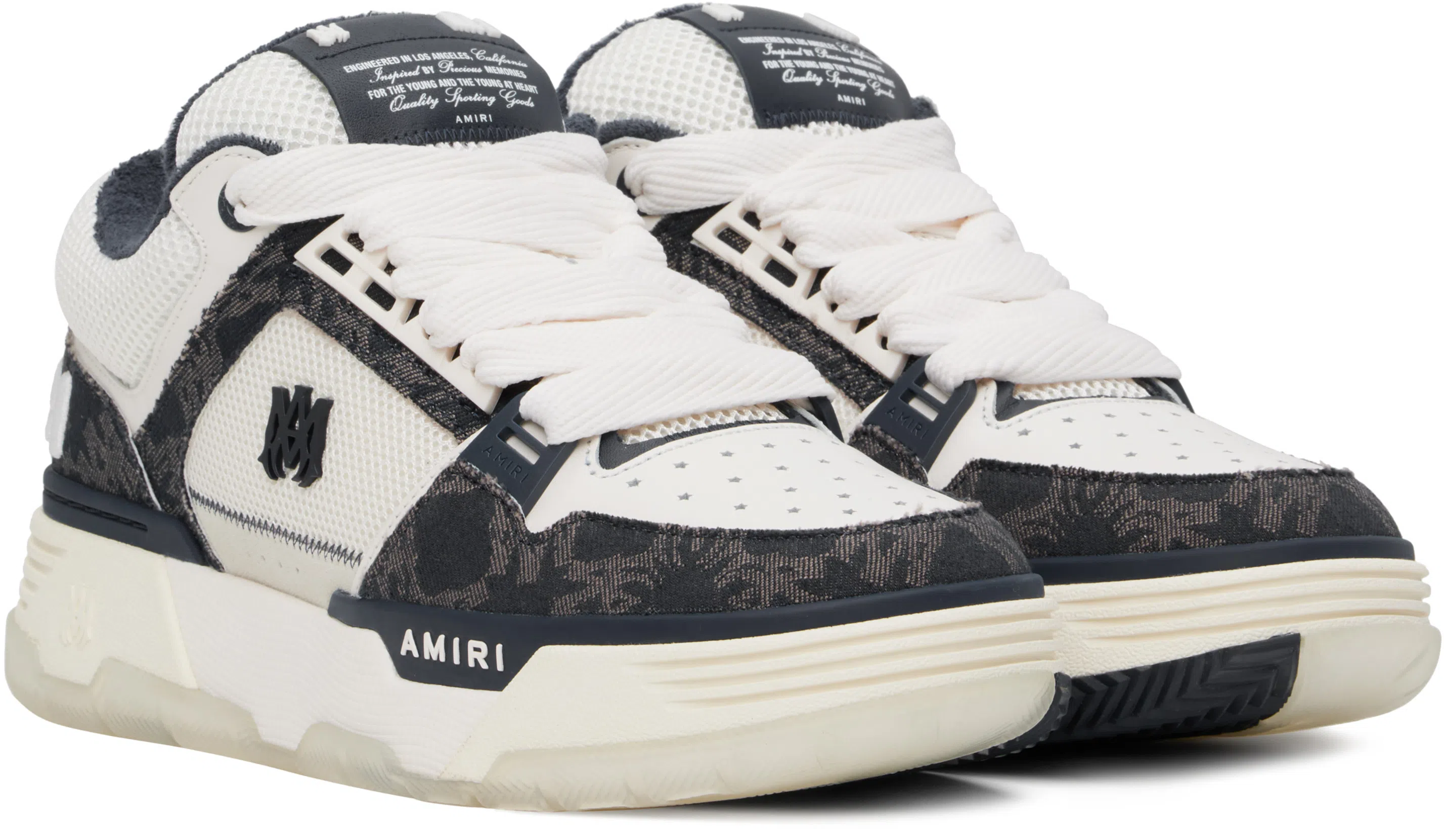 AMIRI Multicolor Leather And Fabric Bandana Denim Ma-1 Sneakers In Black