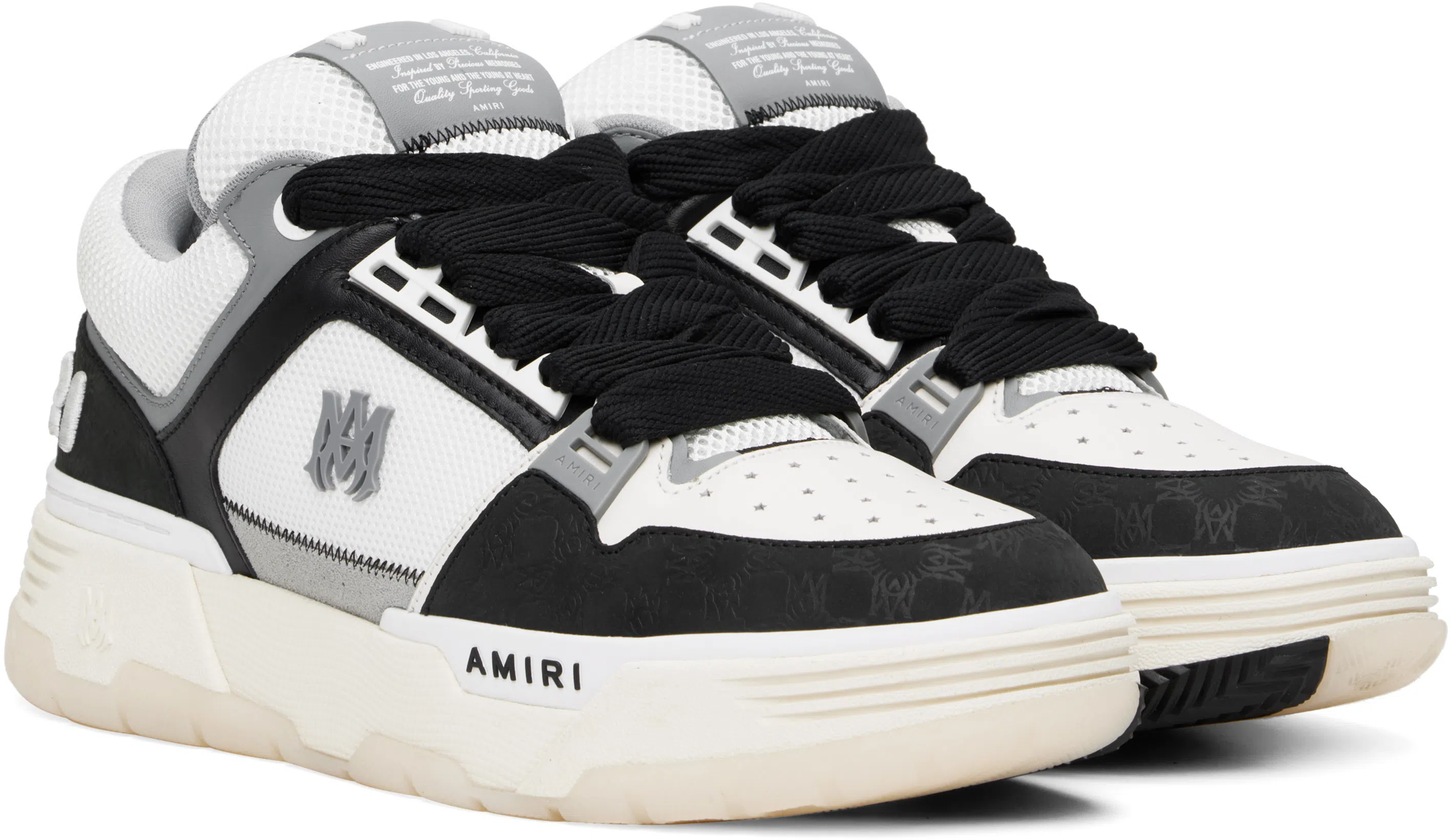 AMIRI Multicolor Leather And Fabric Bandana Denim Ma-1 Sneakers In Black