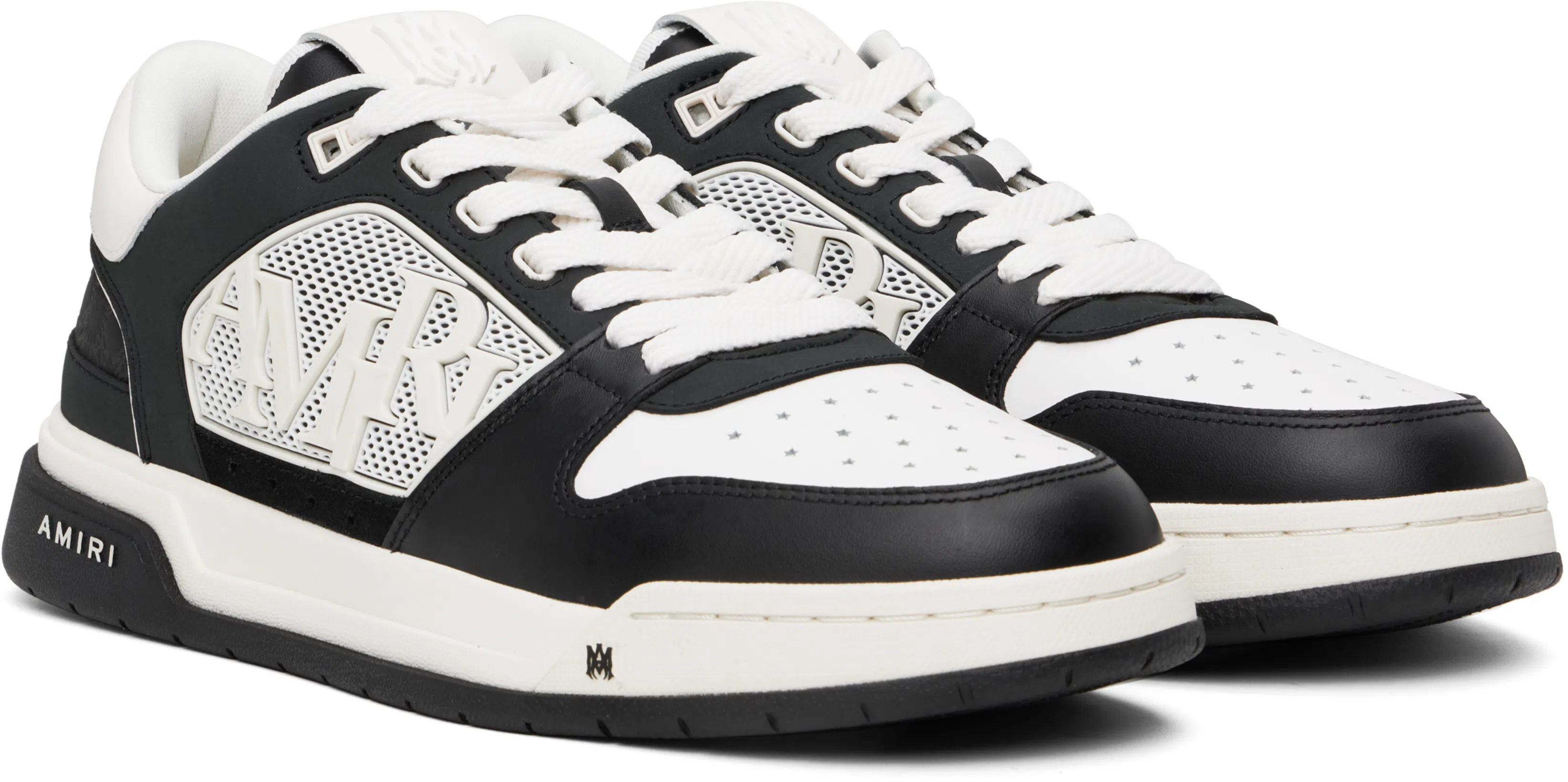 AMIRI 'ma Quand' Black And White Low Top Sneakers With Logo Patch On The Tongue And Logo Lettering On The In Multicolor