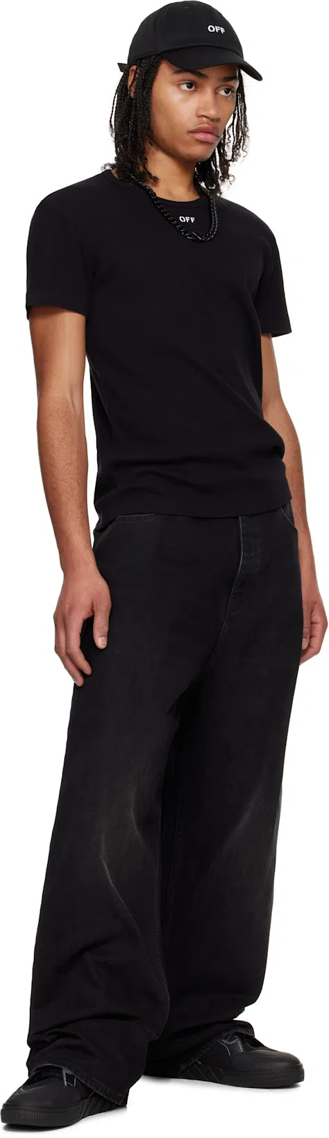 OFF-WHITE Logo-embroidered Baseball Cap In Black