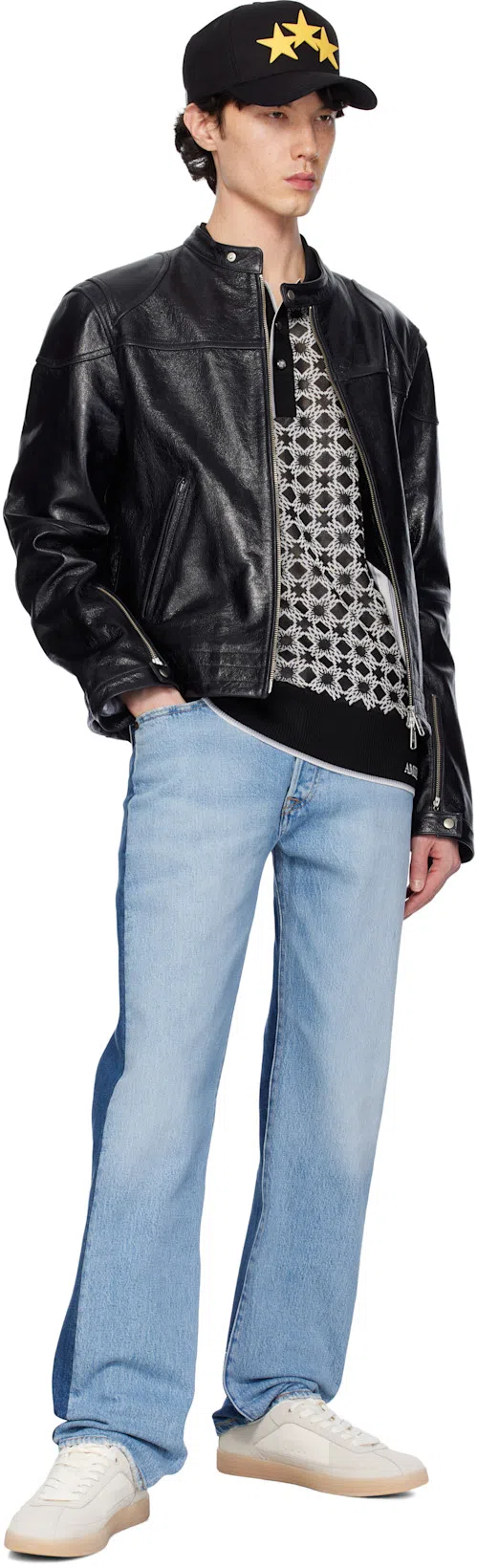 AFTER PRAY Black Mavericks Motorcycle Leather Jacket