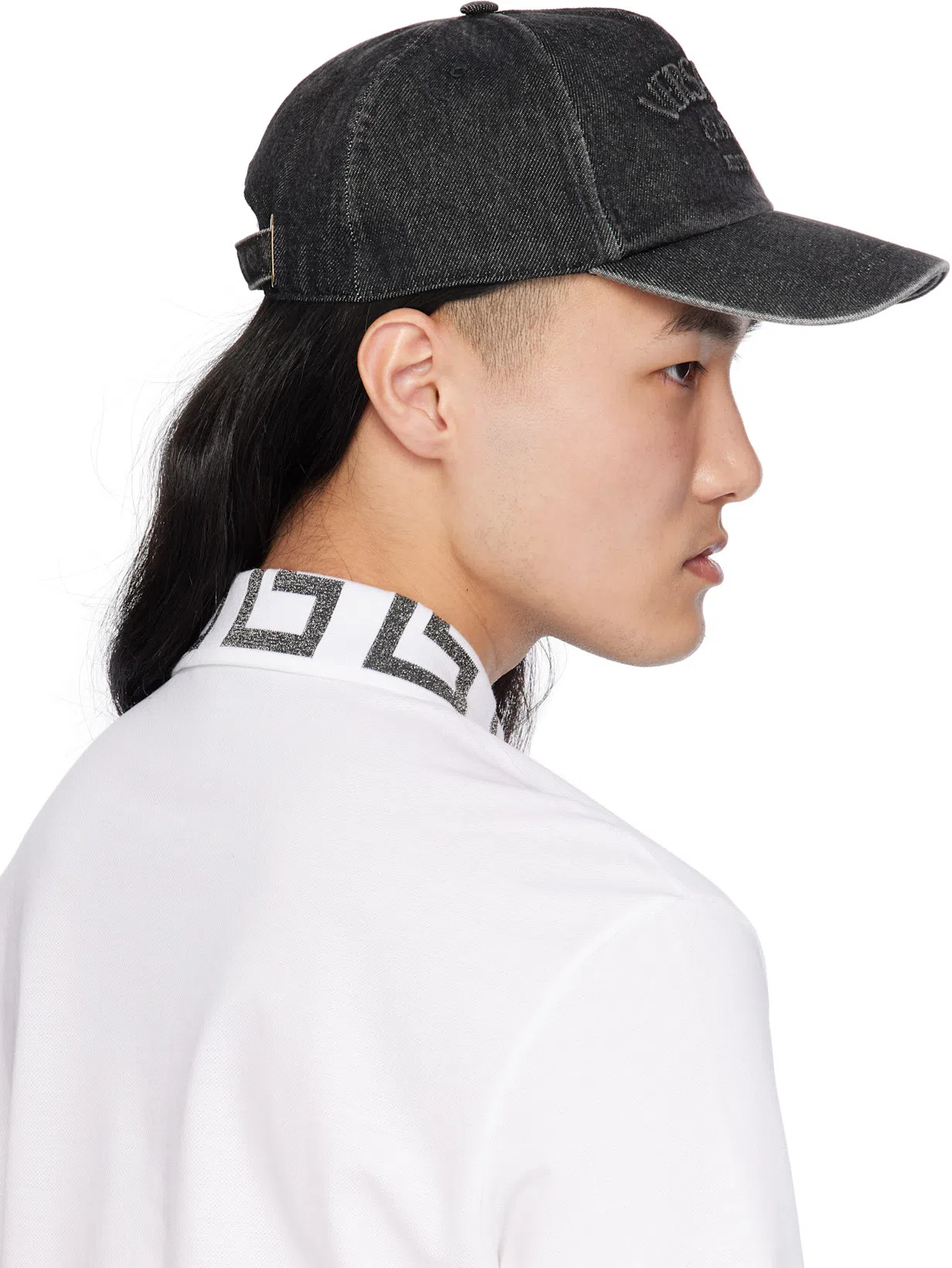 VERSACE Medusa Head-embellished Mid-rise Slim-fit Jeans In Black