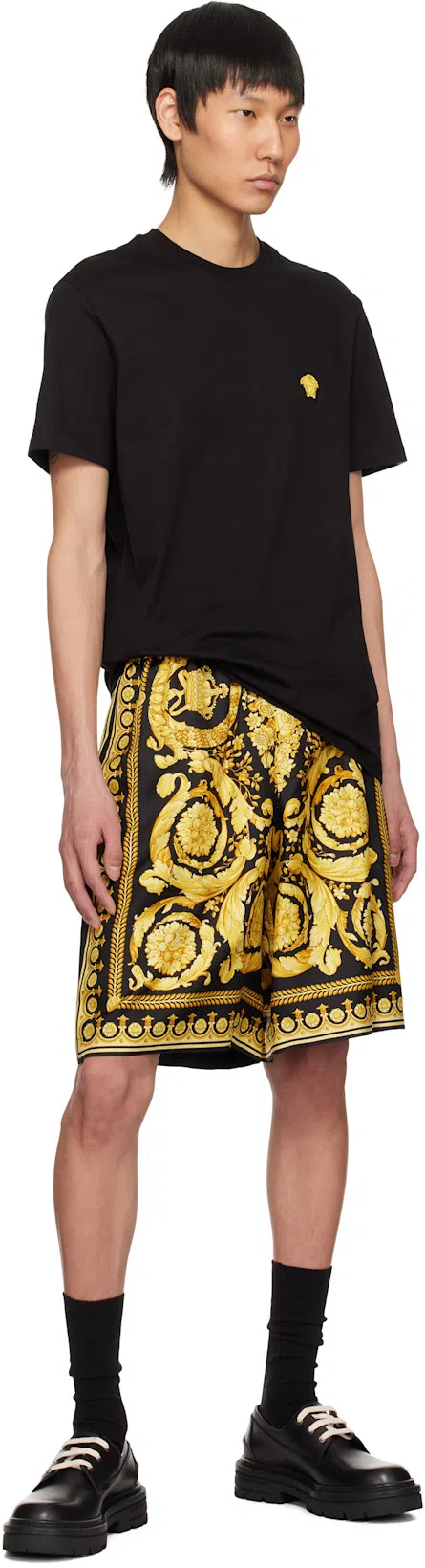 VERSACE Black Cotton T-shirt