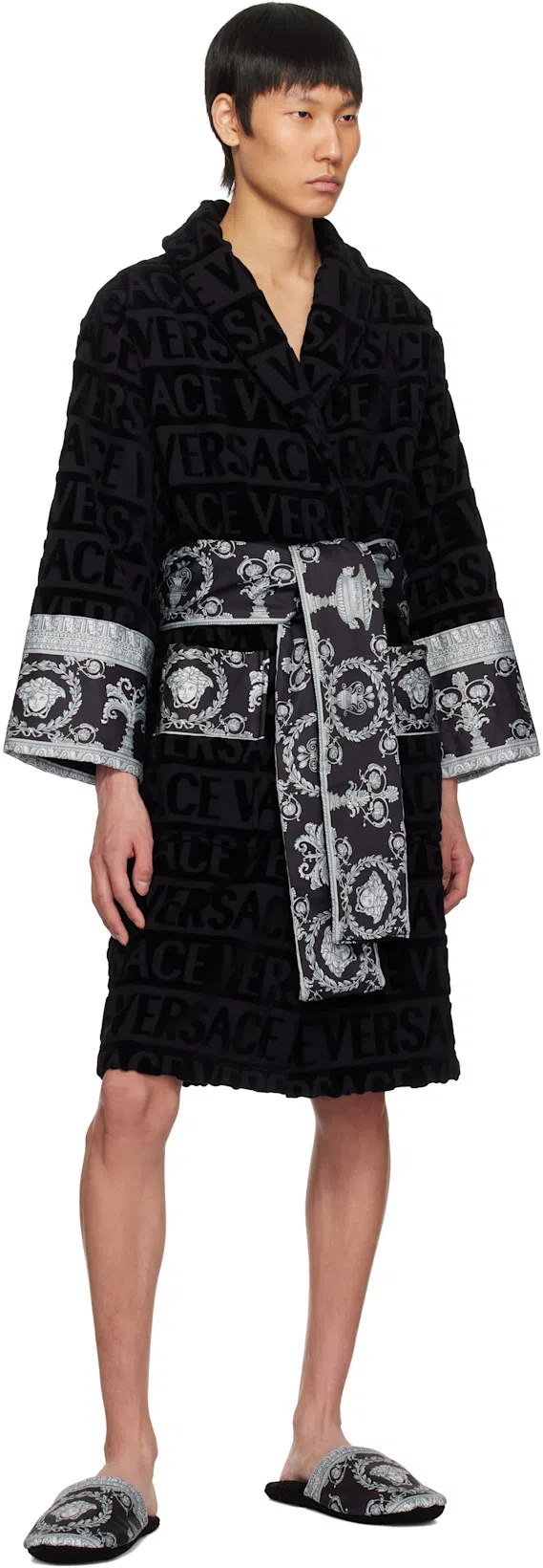 VERSACE Black 'i Heart Baroque' Bathrobe