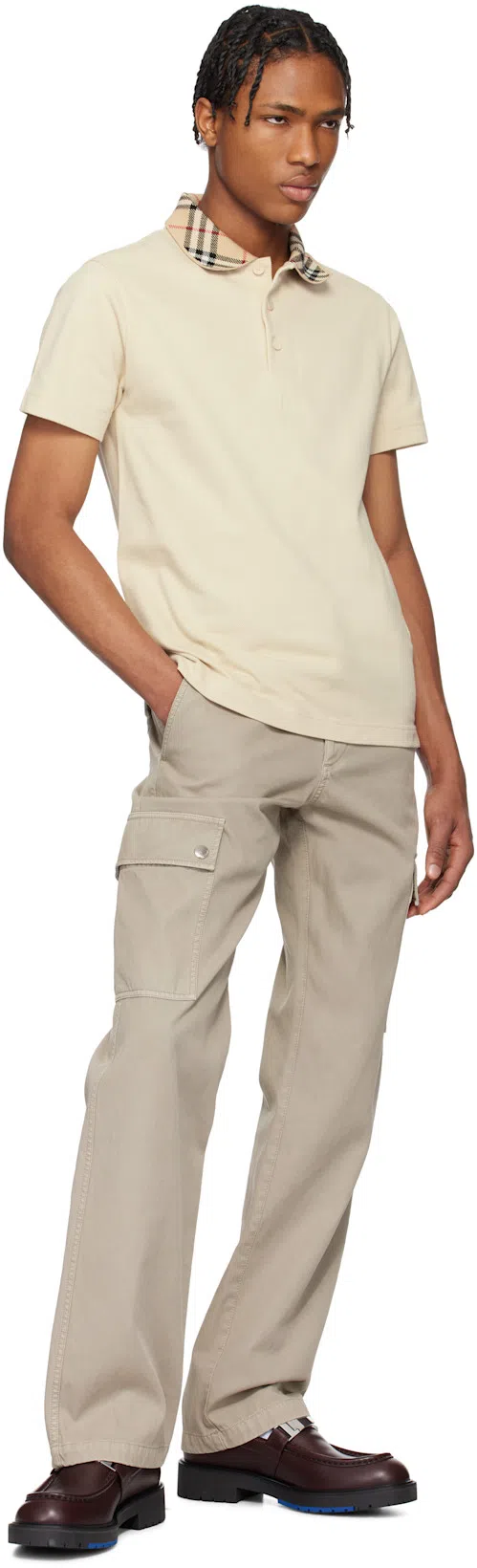 BURBERRY Straight-leg Garment-dyed Cotton-twill Cargo Trousers In Heron