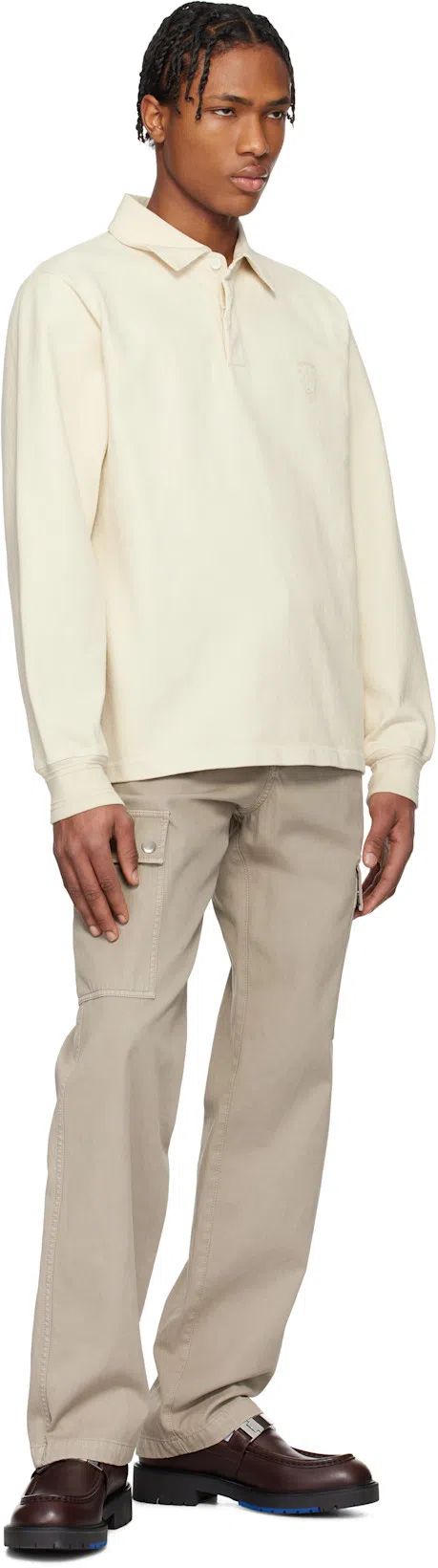BURBERRY Straight-leg Garment-dyed Cotton-twill Cargo Trousers In Heron