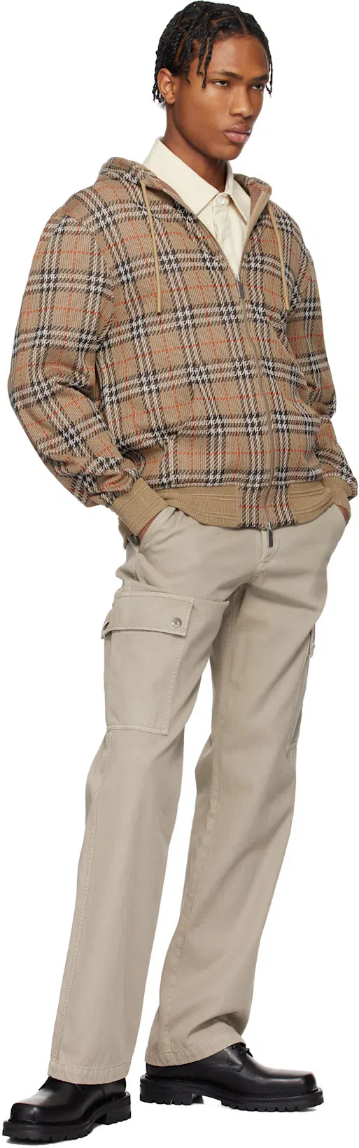 BURBERRY Straight-leg Garment-dyed Cotton-twill Cargo Trousers In Heron