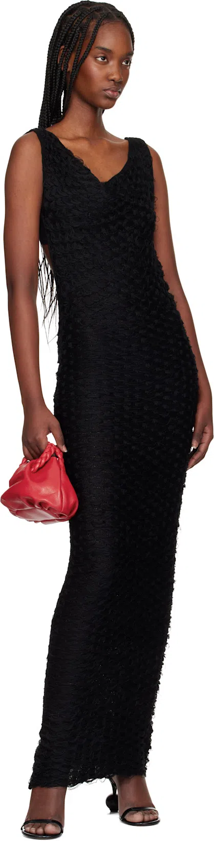 JACQUEMUS Bisou 90 Geometric Heel Sandals In Black