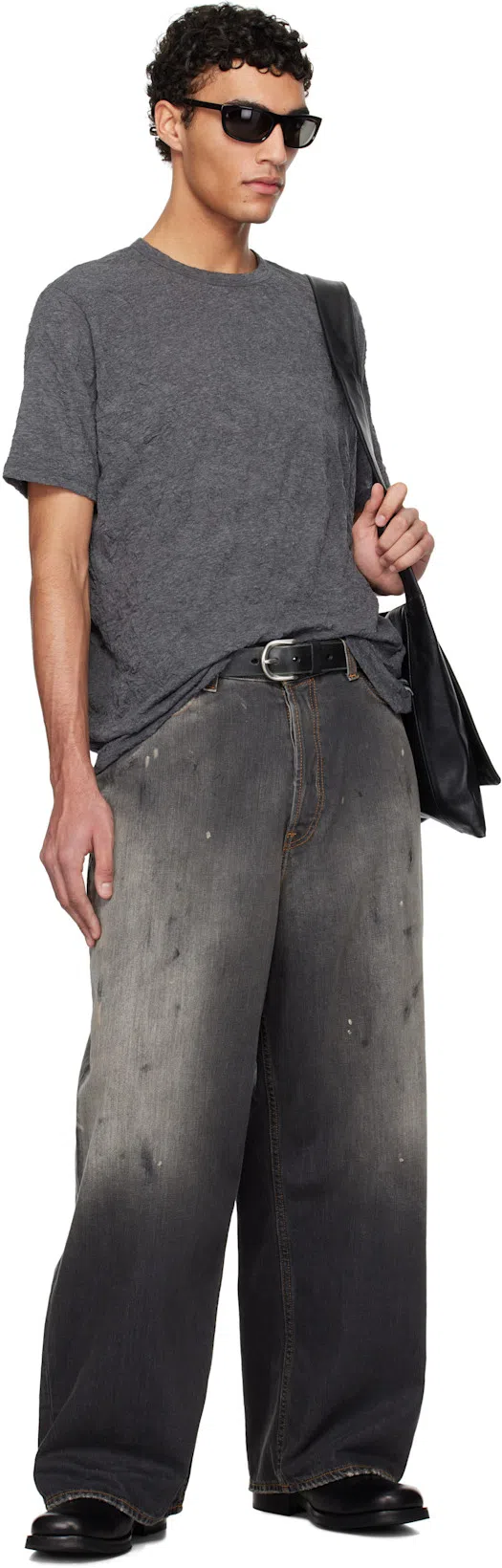 OUR LEGACY Mens Worn Black Boxy Short-sleeve Cotton-jersey T-shirt In Gray