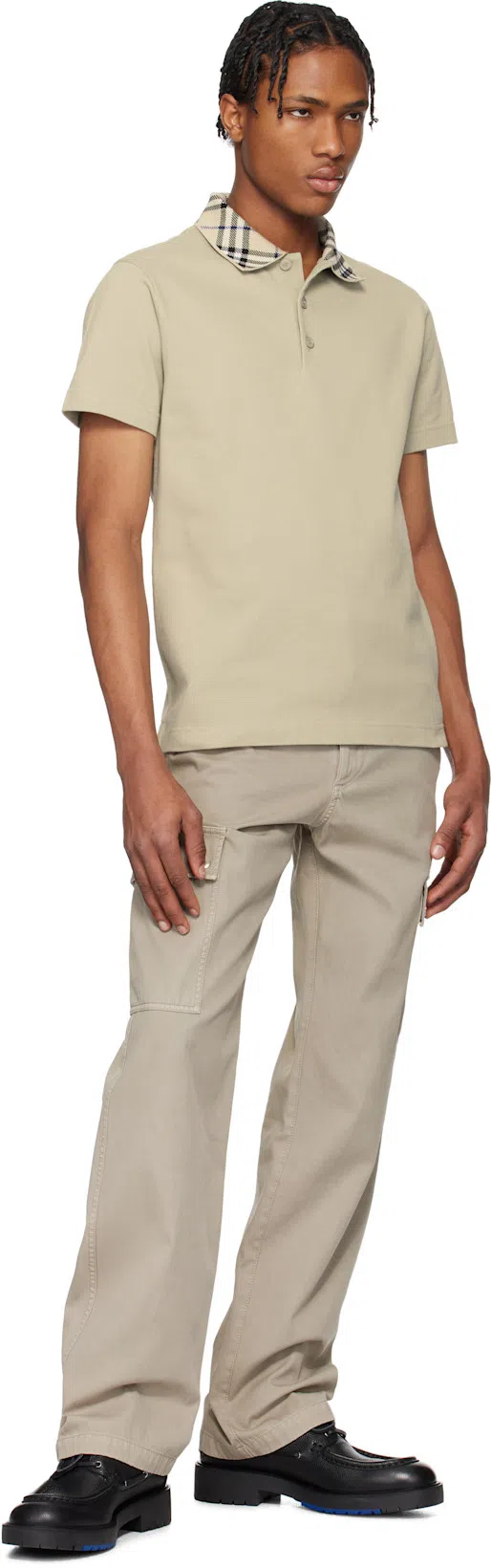 BURBERRY Straight-leg Garment-dyed Cotton-twill Cargo Trousers In Heron