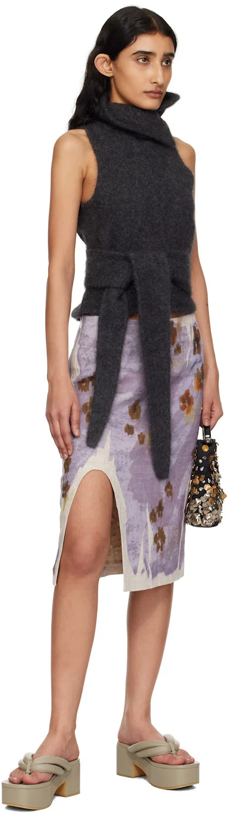 DRIES VAN NOTEN Khaki Platform Sandals In 601 Light Green