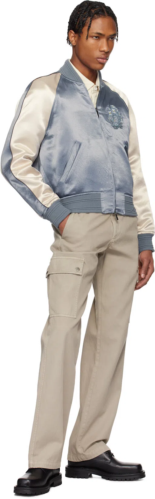 BURBERRY Straight-leg Garment-dyed Cotton-twill Cargo Trousers In Heron