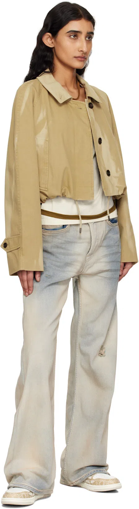 ACNE STUDIOS Beige Twill Jacket In Drv Faded Ochre