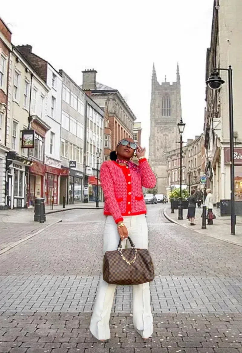 SELF-PORTRAIT Short Cardigan With Crystals In Red