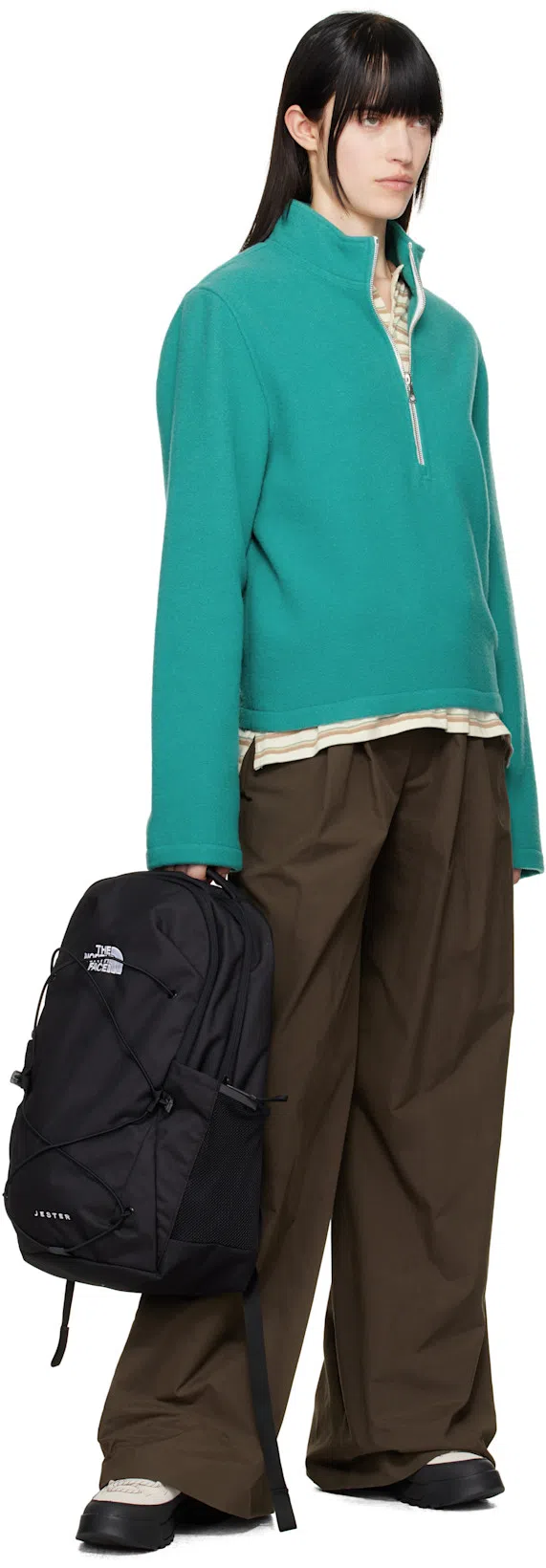 RIER Blue Fleece Sweater In Chlorophylle Fleece