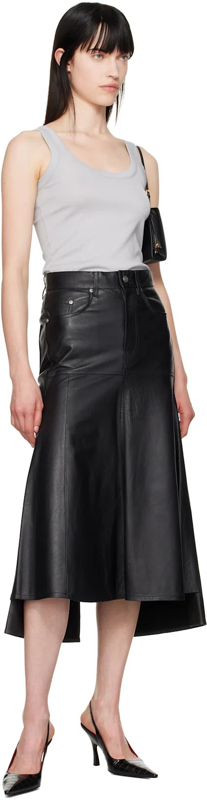 LEMAIRE Gray Rib Tank Top In Bk942 Blue Grey