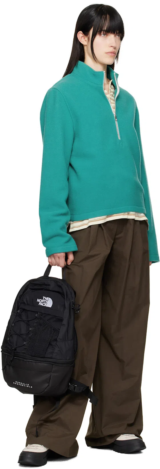 RIER Blue Fleece Sweater In Chlorophylle Fleece