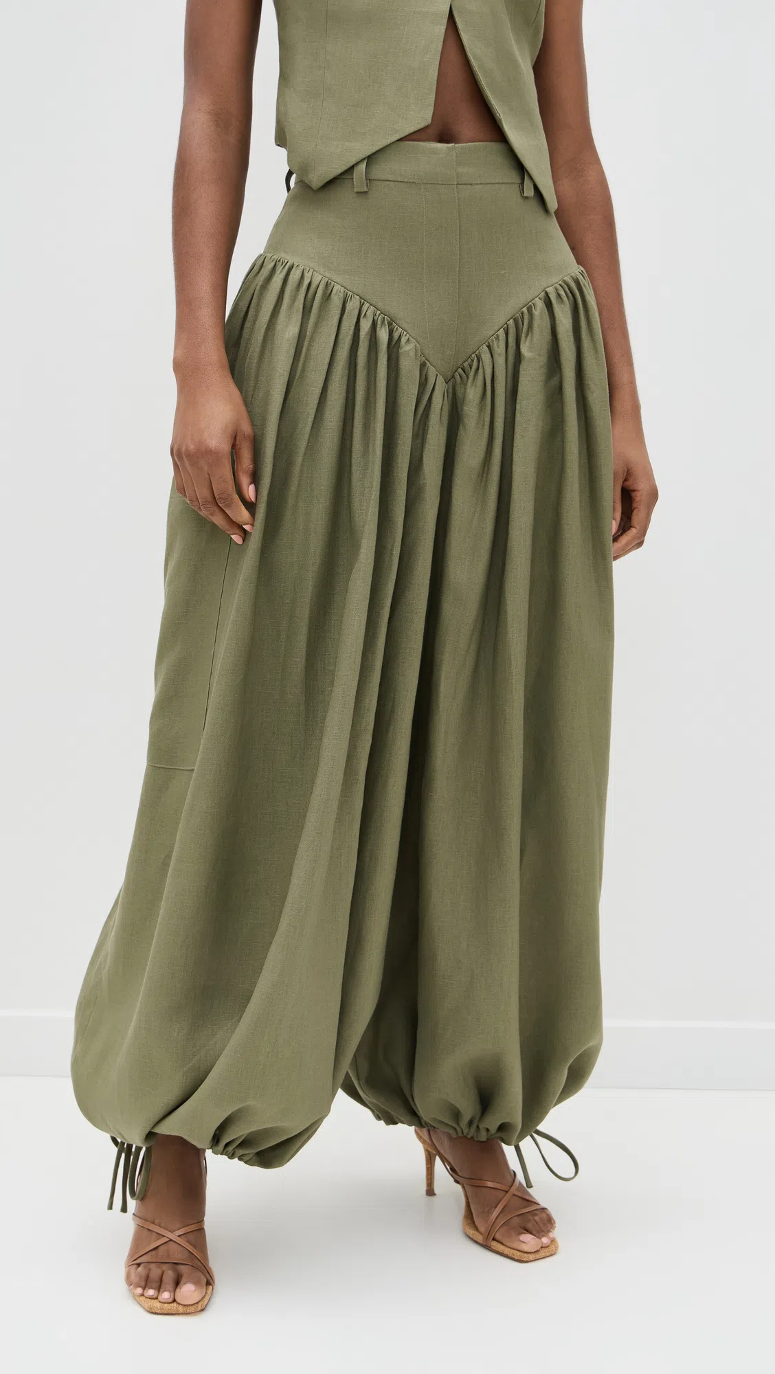 SCHUTZ Bari Mid Sandals Caramel Coffee