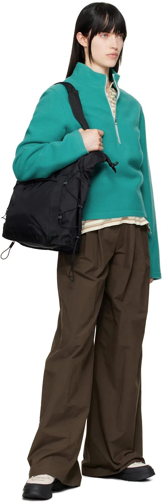 RIER Blue Fleece Sweater In Chlorophylle Fleece