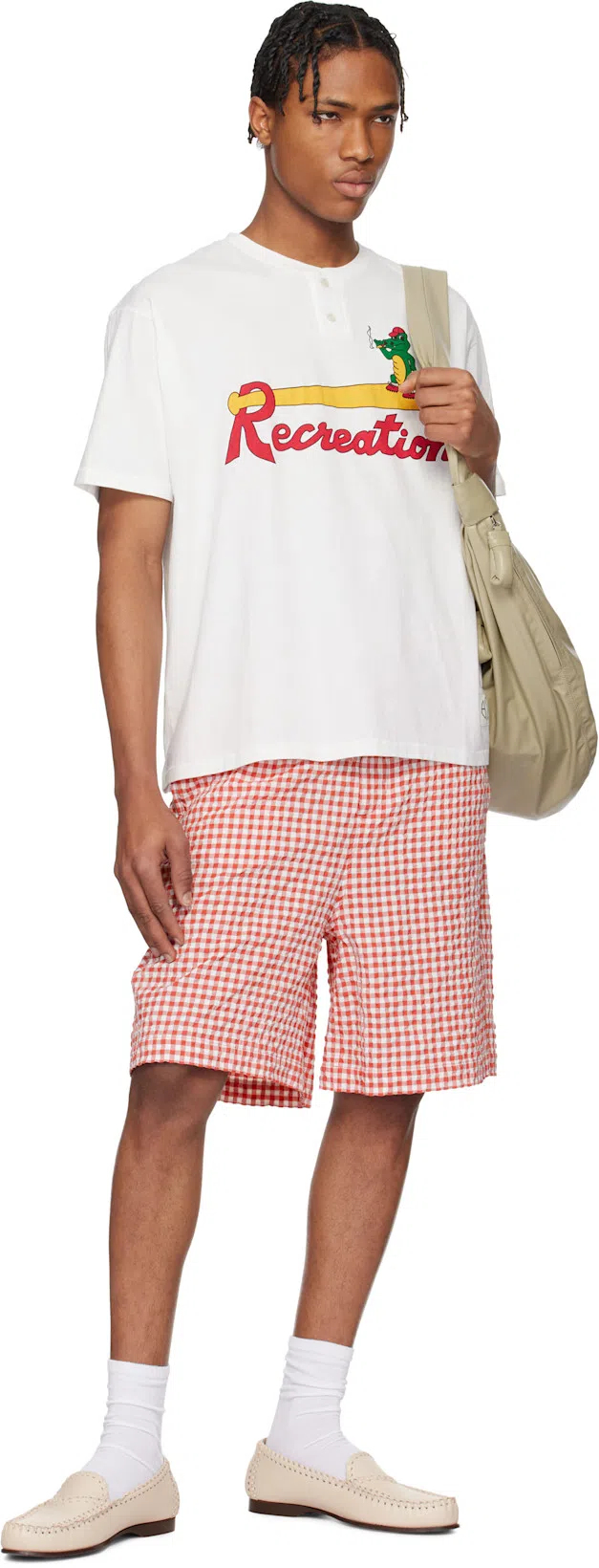 MARNI Red & White Gingham Shorts In Multi