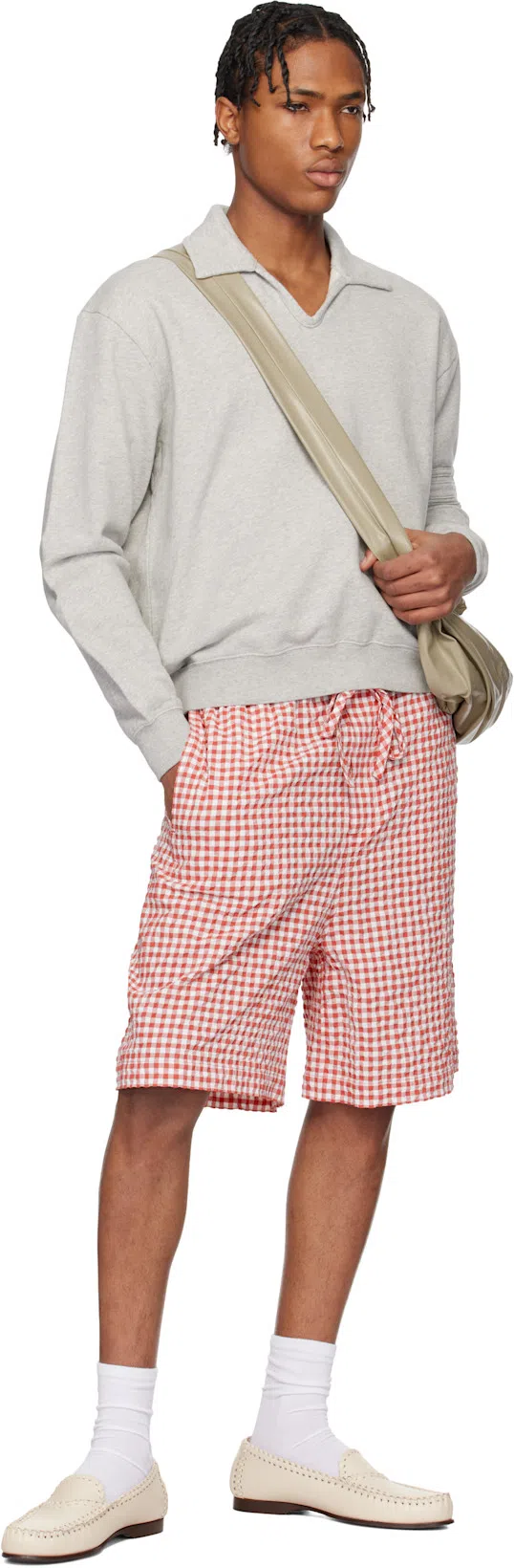 MARNI Red & White Gingham Shorts In Multi