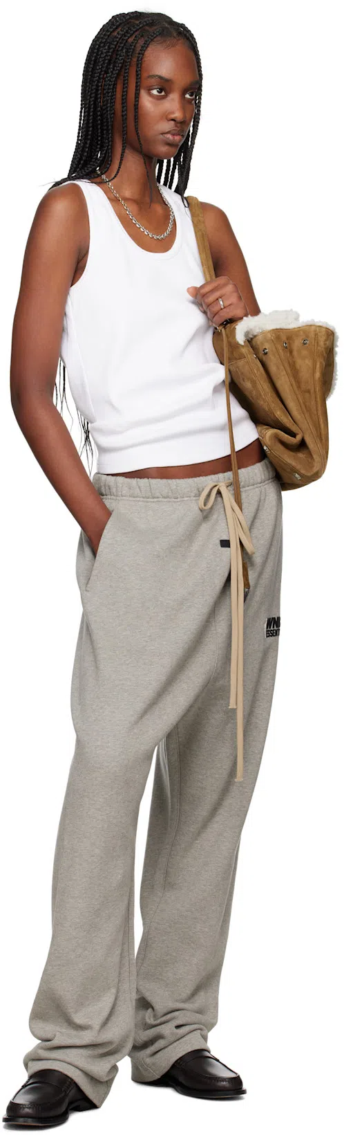 BOTTEGA VENETA Dry Stretch Cotton Ribbed Tank Top In Chalk