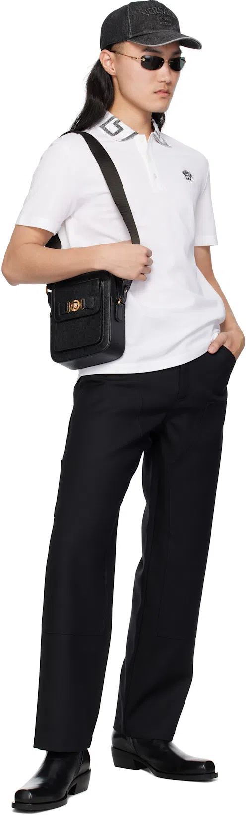 VERSACE Black Medusa Biggie Crossbody Pouch In 1b00v-black-