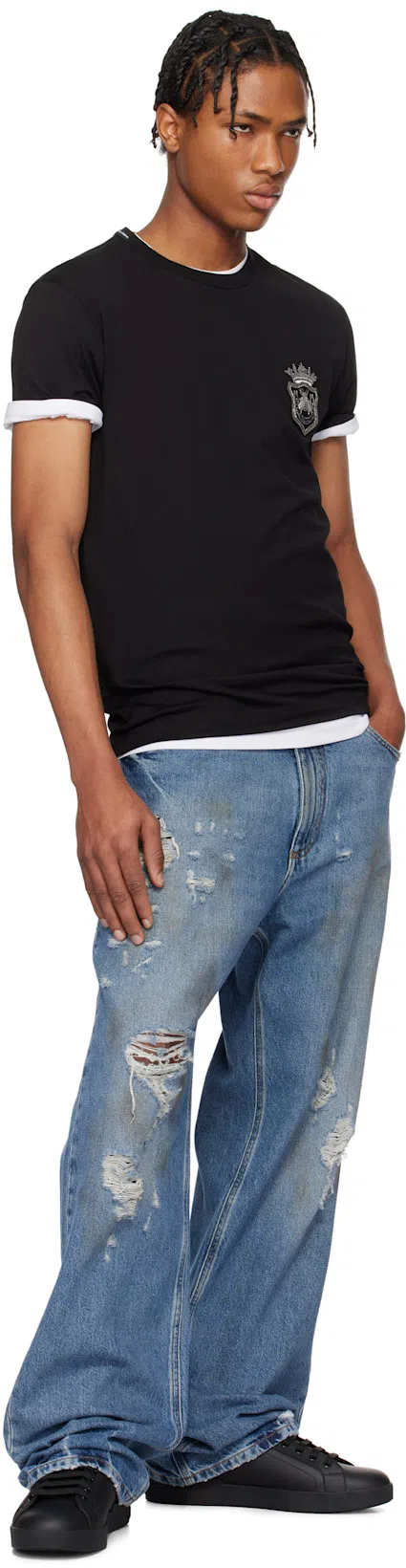 DOLCE & GABBANA Portofino Yatch Low-top Sneakers In Black