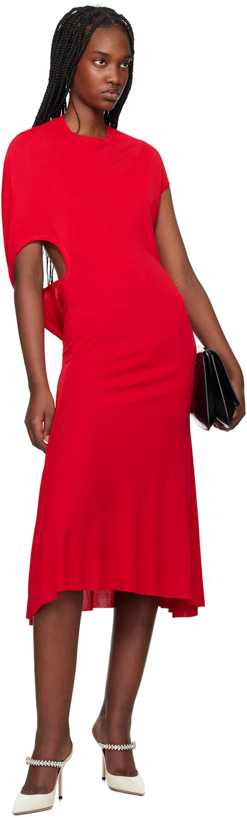 JACQUEMUS La Robe Salerno Midi Dress In Red