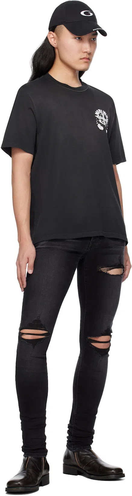 AMIRI Distressed Slim Fit Jeans In Black