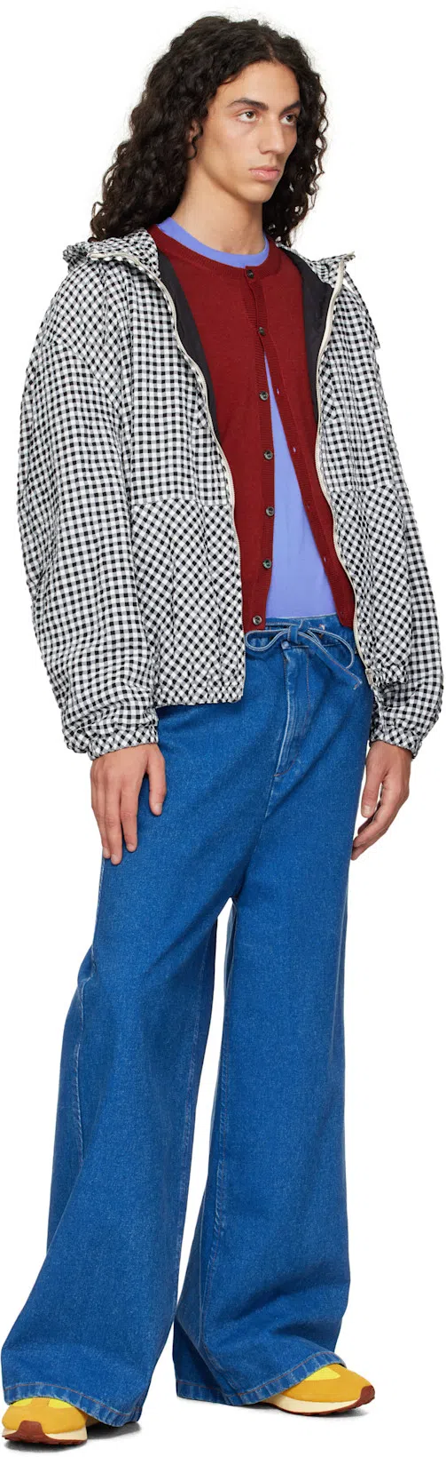 MARNI Check-pattern Hooded Jacket In Chn99 Black